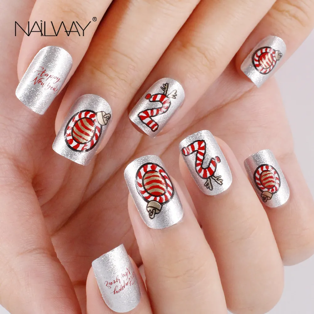 Nailway 24 Pcs Premere on Matte Rosa Puro di Colore di Scintillio Unghie Artificiali