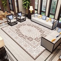 Tapis OEM écologique, rembourré, à poils ras, résistant aux taches, style persan, fabriqué à la machine, réversible, antidérapant, en polyester imprimé