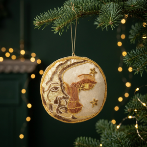 Handmade <b>Golden</b> Zari Embroidery <b>Christmas</b> <b>Tree</b> Stand Decoration Stonecraft International Modern Hanging High Quality Worldwide - Product Image 1