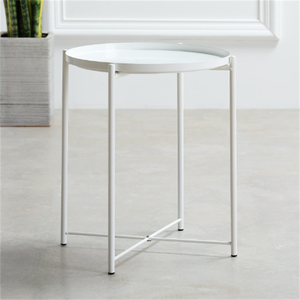 <span class=keywords><strong>Mesa</strong></span> de Centro Redonda de Metal con Bandeja Extraíble, Muebles Modernos para Sala de Estar, Uso Interior/Exterior en Balcón o Sala de Estar - Product Image 6