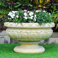 Moule en silicone et fibre de verre pour pot de fleurs de style vintage européen, pour la fabrication de pots en béton, idéal pour la décoration de villas, hôtels, jardins et cours.