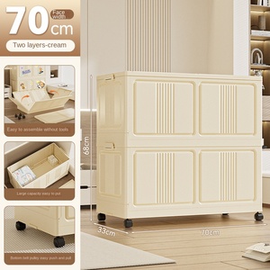 ZDX70モダンデザイン非設置防風PPプラスチック折りたたみ蓋付きおもちゃ収納ボックスホイール持続可能な子供服 - Product Image 5