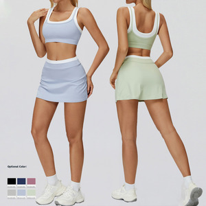 Quần vợt Yoga 2 trong 1 phù hợp với thoáng khí nhanh khô hoạt động bộ phụ nữ yoga quần áo thể thao quần vợt mặc đa năng cơ bản Activewear Bộ - Product Image 1