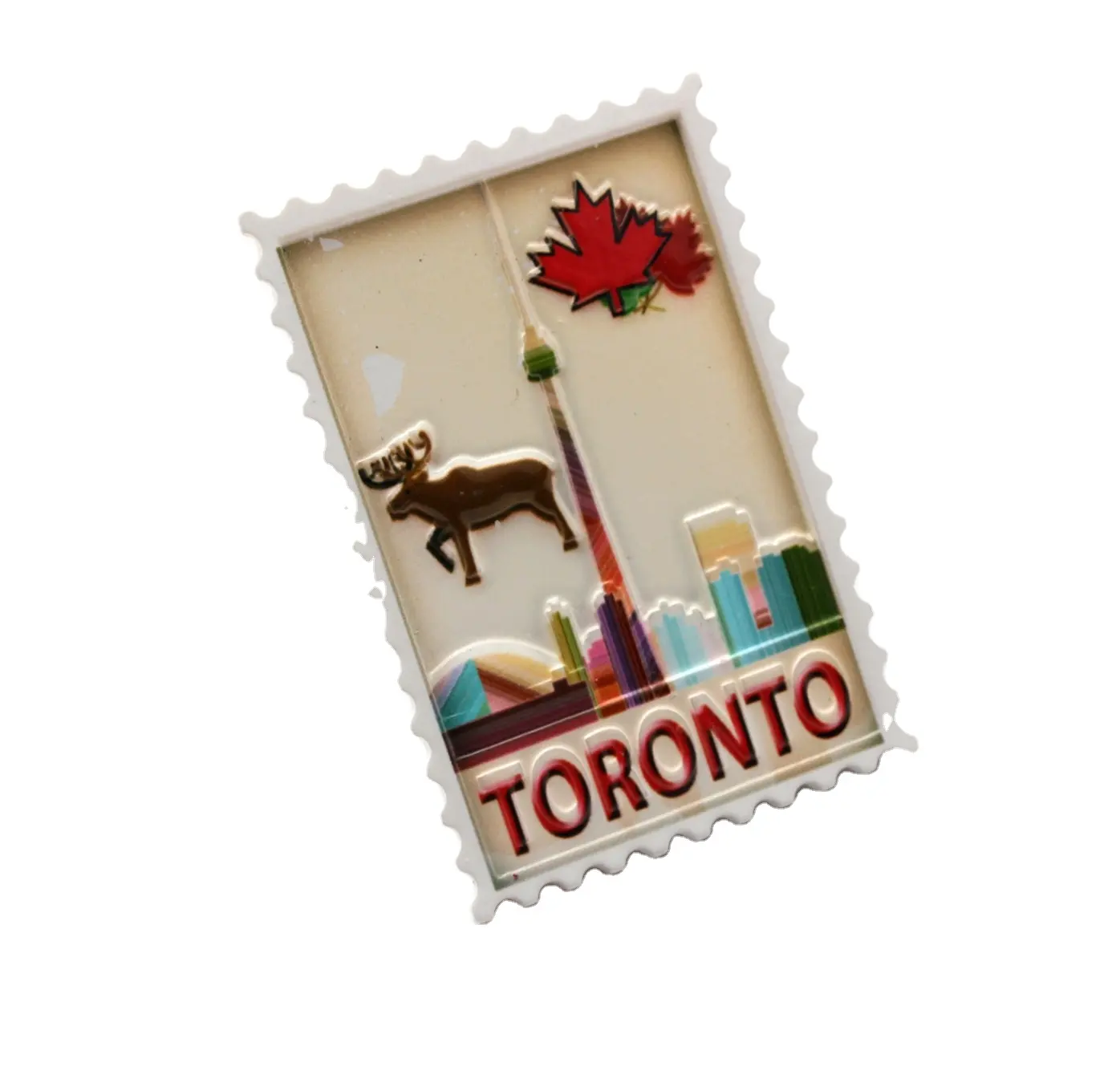 Imán de nevera de resina 3D con marco personalizado Canadá Toronto Diy