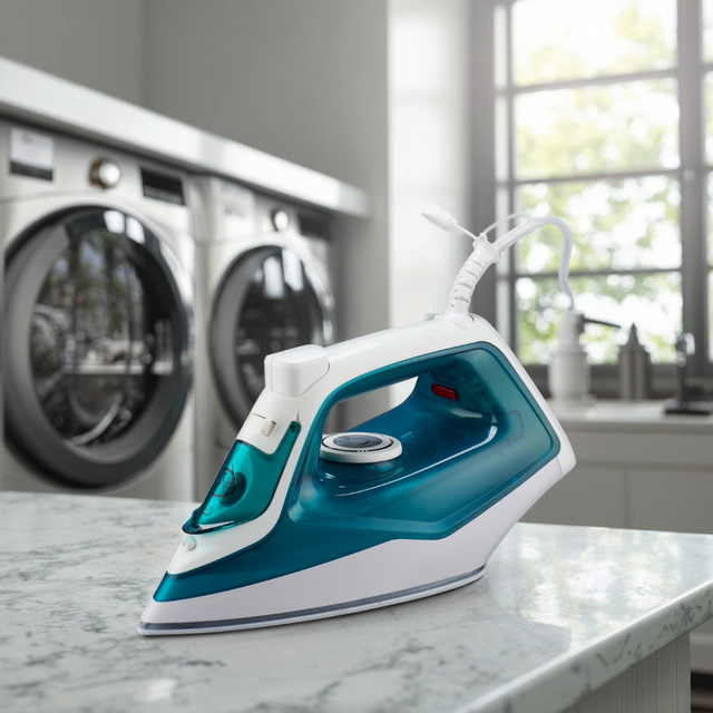 2000W Electric Iron Stainless Steel Ceramic Soleplate Portable Household Self-Cleaning Anti-Drip Features Burst Steam Auto-Off