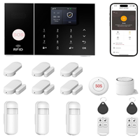 Sistem Alarm Keamanan Rumah Pintar Tuya GSM 4G WIFI 433MHz Sensor Gerak PIR Nirkabel ABS Deteksi 10m Aplikasi Smart Life Alexa