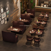 Table et chaise de café rétro personnalisées en usine combinaison de canapé meubles de restaurant occidental simples table et chaise de canapé de loisirs muraux