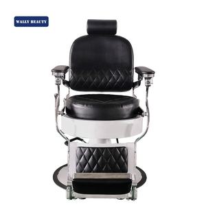 เฟอร์นิเจอร์ร้านทำผมวินเทจสีดำและผลิตภัณฑ์ร้านตัดผม เก้าอี้พรีเมียมสีเงิน สำหรับความงามและจัดแต่งทรงผมสไตล์วินเทจ - Product Image 3