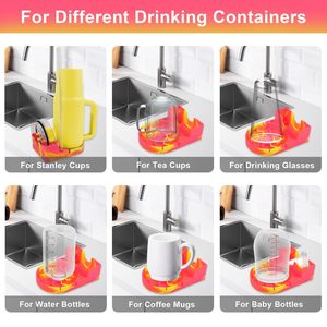 Estante de secado de silicona suave para vasos Stanley y biberones, soporte portátil de viaje para secar vasos - Product Image 6