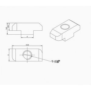 Écrou en T à enfoncer en acier au carbone galvanisé M5 M6 M8 pour profilés aluminium 2020 3030 4040 - Product Image 4