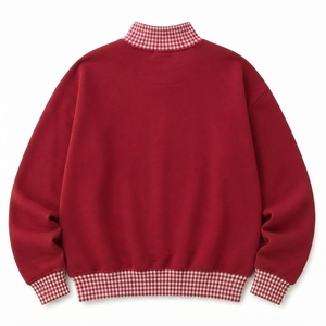 Sudadera de punto 100% algodón para mujer, primavera-invierno, con estampado futurista, cuello alto, apliques de guinga y logo frontal informal. - Product Image 5