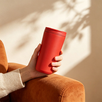 Mug de voyage 12 oz, tasse en acier inoxydable à double paroi avec couvercle anti-fuite, idéal pour les boissons chaudes et froides