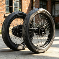 Ensemble de roues à rayons en aluminium CNC Supermoto KYZ 17 pouces, pneus avant et arrière, chambre à air, compatible Surron Ultra Bee, plusieurs couleurs, 2026