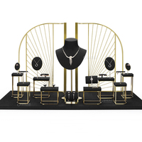 Tienda de lujo Ventana Conjunto de exhibición de joyería Anillo Colgante Busto Soporte de exhibición de joyería de microfibra