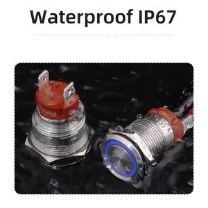 مفتاح زر ضغط مقعر 19 لحظة سطح مقعر معدني مفتوح عادة مفتاح زر تحكم روبوت Spdt من الفولاذ المقاوم للصدأ - Product Image 2