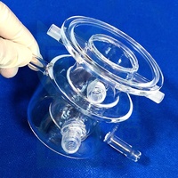 Reactor de Cuarzo Profesional Transparente con Ventana de Cuarzo, Abrazaderas y Juntas Tóricas