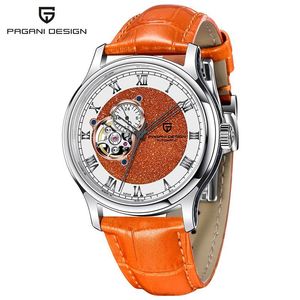 Pagani Design Skeleton Men's Mechanical <b>Watch</b> PD-YS015 Automatic Japan Movement Stainless Steel <b>Case</b> Orange Leather Strap - Product Image 1