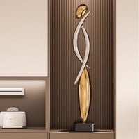 Sculpture d'art abstrait minimaliste - Statue de sol haute et fine pour la décoration de maison moderne de luxe Sculpture verticale géométrique pour le salon