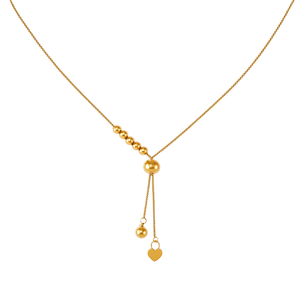 新款简约优雅不锈钢镀18k金小圆珠流苏长毛衣链项链女式 - Product Image 1