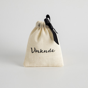 Bolsa Pequeña de Algodón Orgánico con Cordón y Cinta, Personalizada con Logotipo Impreso - Product Image 4