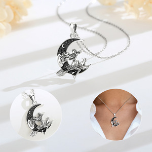 Merryshine - Colgante Místico de Bruja, Gato Lunar, Plata de Ley 925, Joyería Pagana Wicca, <span class=keywords><strong>Regalos</strong></span> de Brujería para <span class=keywords><strong>Mujer</strong></span> - Product Image 4
