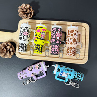 Mini porte-clés motif vache, adorable motif animal, support de rangement pour rouge à lèvres, breloque de sac, pendentif, accessoire de décoration pour sac à main et sac à dos