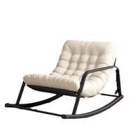 Fauteuil inclinable double moderne en tissu avec rangement, pour chambre, salon ou extérieur, structure en fer