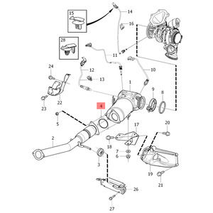 Le convertisseur catalytique au joint de tuyau d'échappement 31375261 convient au joint de tuyau d'échappement <span class=keywords><strong>Volvo</strong></span> S60, S80 S90, V60, V70, XC70, XC90 - Product Image 6