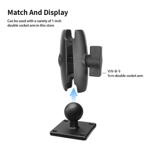 VINmounts Support à rotule de 1 pouce avec base carrée à 4 trous, espacement des trous 38x38mm, robuste, compatible RAM, base de montage à double bras articulé - Product Image 4