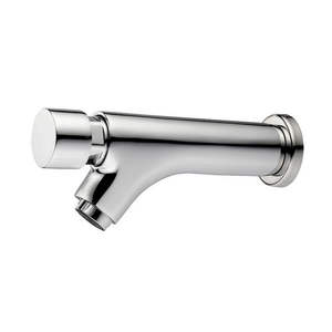 Robinet mural temporisé pour évier chromé - Product Image 1