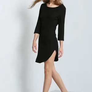 Moda Nuevo estilo vestido de negro casual para mujeres
