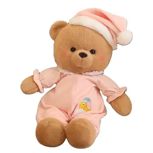 Yangzhou original manufacturer new sunrise wholesale soft plush good night bear stuffed appease bear doll sleeping garment bear