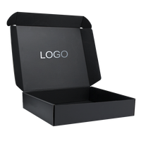 Boîtes d'expédition pliables en carton ondulé noir mat recyclables avec logo personnalisé et gaufrage pour l'emballage de sérum de soin de la peau