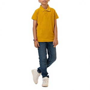 Wholesale Custom Logo OEM Design Multi Color Premium 100% Cotton Knitted Solid Quick Dry 220 GSM Casual Boys Polo-Shirt - Product Image 2