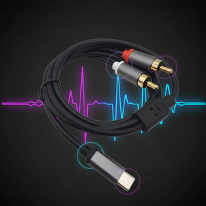 USB Type-C 转双 RCA 音频线，带漆包铜芯，PVC 外层，适用于扬声器、高清电视、放大器、DVD 播放器 - Product Image 3