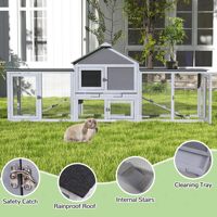 Poulailler moderne en bois, grand poulailler extérieur avec nichoir cage à volaille, clapier à lapin, cage à lapin, panneau UV étanche