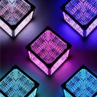 Ipercubo colorato specchio circolare cubo infinito specchio 3d Hyper cubo luce LED iperspazio cubo