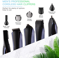 Kemei — tondeuse électrique professionnelle, rasoir pour cheveux et barbe, nez, à faible bruit, avec écran Lcd, 6 en 1