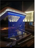 Fuente de cascada moderna para piscina interior comercial, adorno de jardín, cascada de pared con luz LED