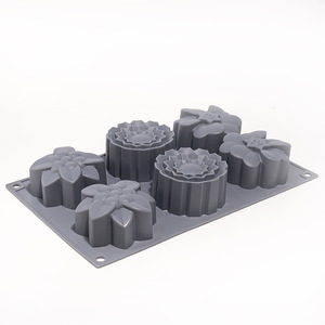 6 khoang hoa xà phòng Khuôn Silicone Baking Pan 6 lỗ hình dạng khác nhau hoa xà phòng khuôn 3D xà phòng khuôn BPA miễn phí - Product Image 5