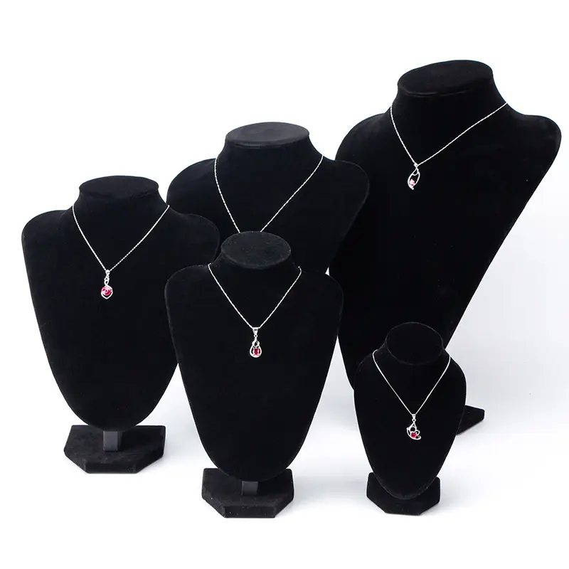 Pu Leather Black portrait Jewelry Display Rack Jewelry Pendant Display Stand Necklace Display Stand Jewelry