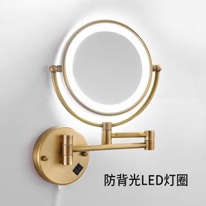 กระจก LED ทรงกลมติดผนังพร้อมวงแหวนไฟ LED สำหรับห้องน้ำแต่งหน้า - Product Image 1