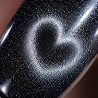 Faux ongles à presser en forme de cœur amande œil de chat, ongles artificiels noirs magnétiques à paillettes métalliques, vente en gros personnalisée OEM ODM