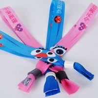 Pulseras Promocionales Ecológicas Ajustables con Clip de Plástico para Eventos y Fiestas, Pulseras de Tela Tejida Personalizadas para Festivales