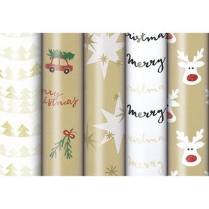 Christmas Wrapping Paper 1.5m x 70cm Assorted Designs Holiday Gift <b>Wrap</b> - Product Image 1