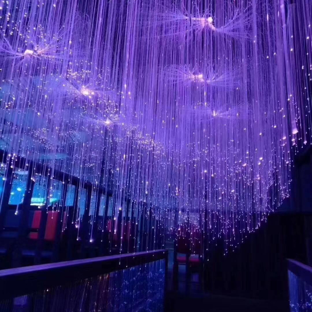 Decorative Holiday Wall Waterfall Curtain Pendant Bar Lighting Christmas Garden Tree Aluminum Fiber Optic LED Strip Lights IP67