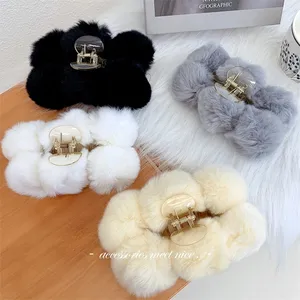 Accessori per capelli coreano autunno/inverno Rex coniglio peluche grip grande fermaglio per capelli testa posteriore clip squalo copricapo