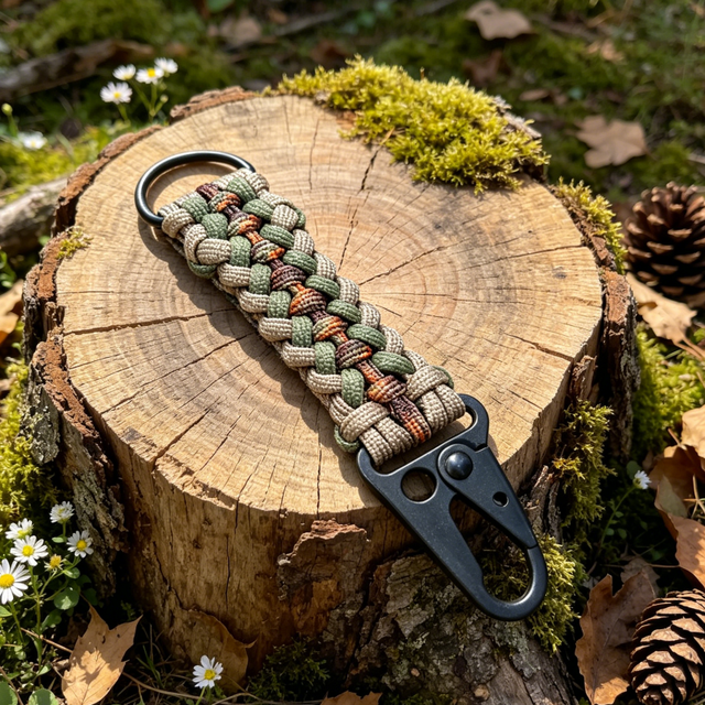 Handmade Custom Classic Fashionable Woven Covenant Knot Strap Paracord Keychain or Bag Charm for All People