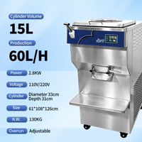 Machine professionnelle commerciale automatique verticale 150L/H pour la fabrication de gelato et de crème glacée dure, idéale pour les artisans italiens et la production de crème glacée en lots avec sirop.