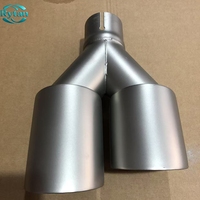 Rytan Nouveau 63 76 89 101mm Embout d'échappement universel pour voiture, finition sablée argentée, en acier inoxydable 304, épaisseur 1,5 mm, pour système d'échappement